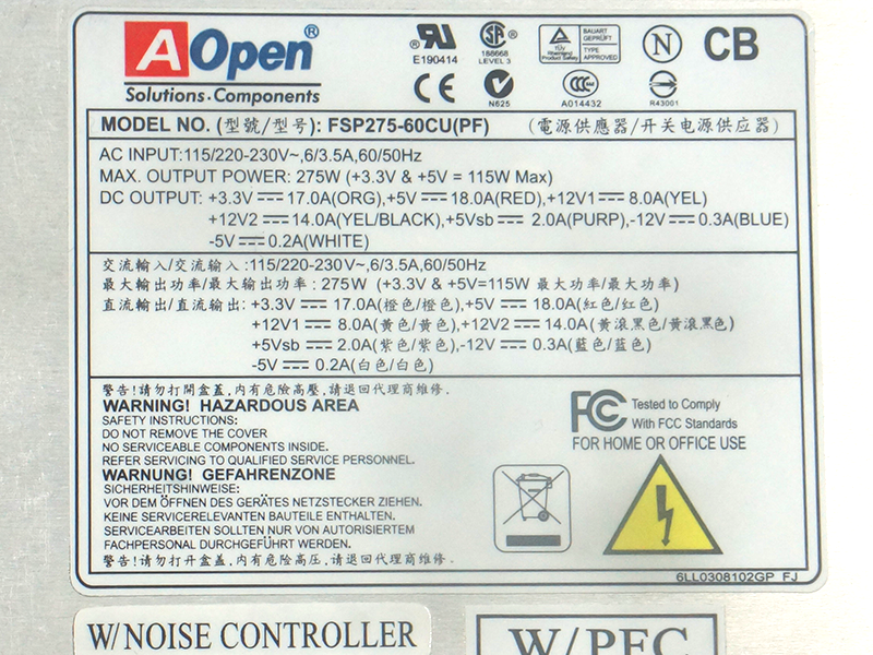 Fuente de alimentación para Aopen 375W Switching Power Supply FSP375-60GCU