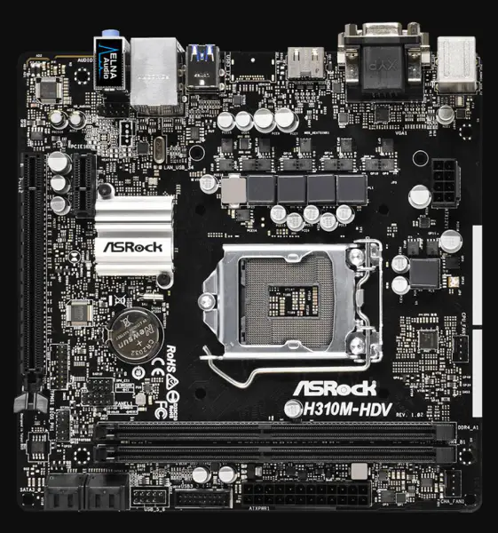 ASROCK H310M-HDV Placa Base H310 Socket LGA1151 DDR3 SATA3 USB3.0