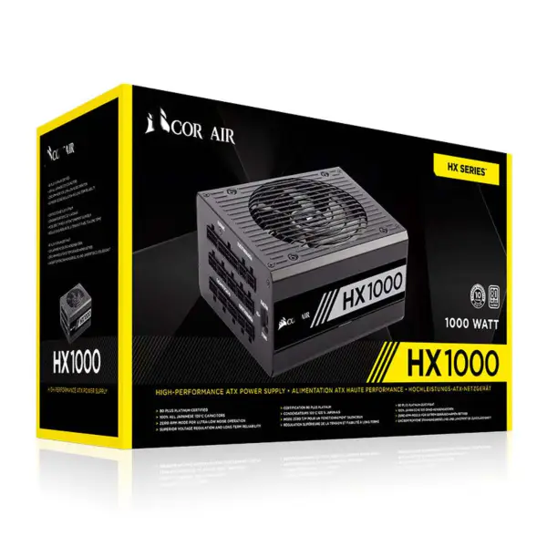 Cors Air Power 1000w Hx1000 Fuente De Alimentación De Sobremesa 80plus Platinum Active Pfc Módulo Completo Pcie5 Soporte 4090