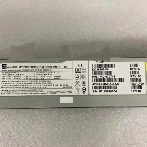 Fuente de alimentación Juniper Jpsu-650w-ac-ao Mx204 Ac