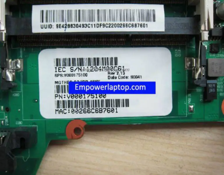 Toshiba L510 L532 V000175100 Placa base