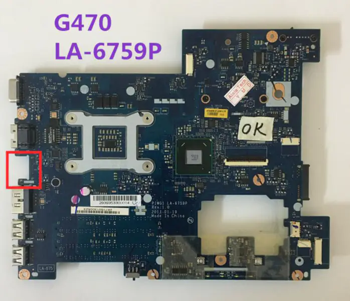 Placa base para portátil Lenovo G470 PIWG1 LA-6759P