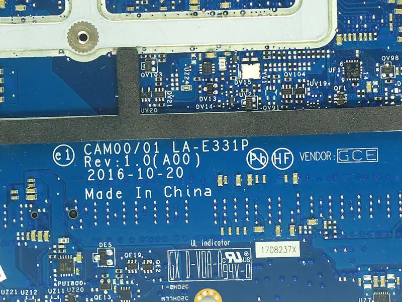 Placa base Dell XPS 15 9560 CAM00/01 LA-E331P CN-0YV12N 0YV12N YV12N