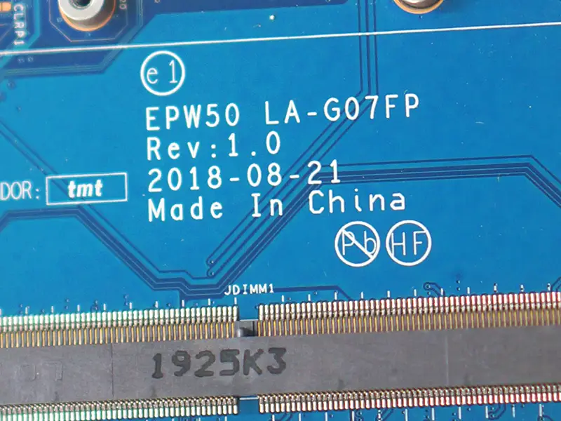 HP 15-DA 15T-DA EPW50 LA-G07FP L68087-601 L68087-501 L68087-001 placa base SRGP5 I3-10110U DDR4