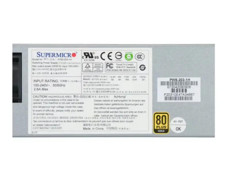 Fuente de alimentación Supermicro PWS-203-1H