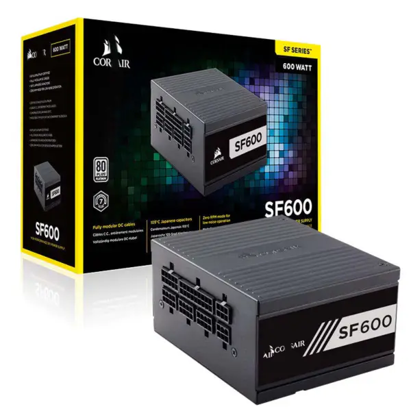 Fuente De Alimentación Cors Air Series Pc 600w Sf600 Sfx Pfc Sf750 750w
