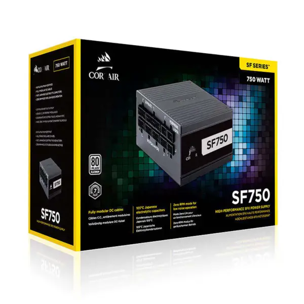 Cors Air Power Pc Fuente De Alimentación Sf750 750w Platino Sfx Fuente De Alimentación 80 Plus Platino Módulo Completo Parada Del Ventilador