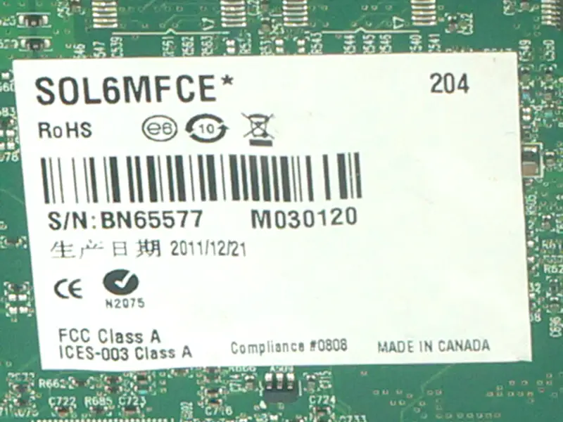Tarjeta de adquisición de imágenes Matrox SOL6MFCE Y7239-0201