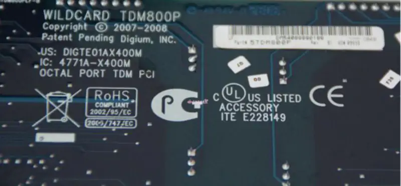 Placa base Digium TDM800P