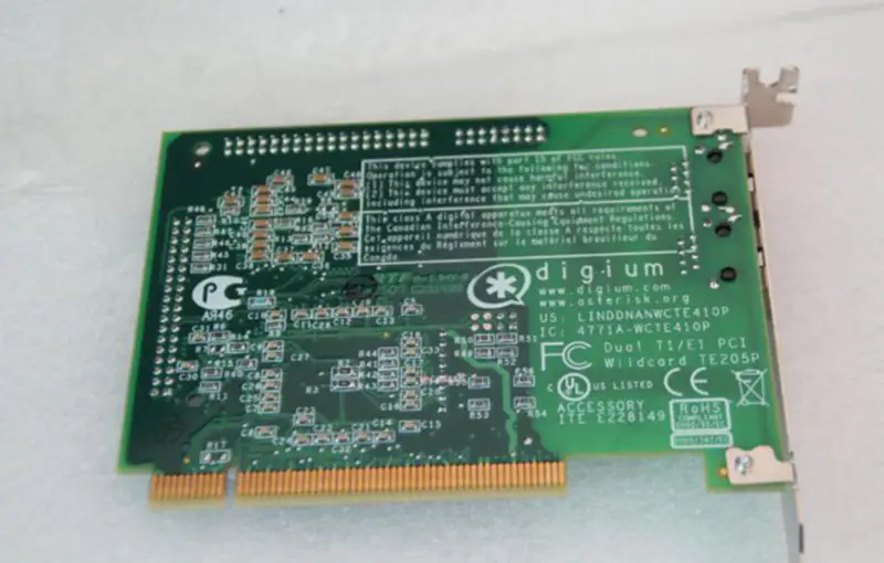 Digium Wildcard TE205P Tarjeta RDSI PCI de doble puerto placa base industrial