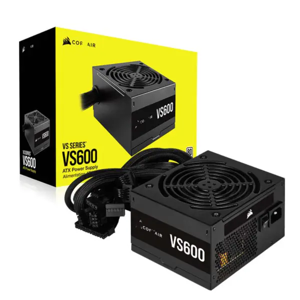 Cors Air Power Pc Fuente De Alimentación Vs600 600w Atx Fuente De Alimentación 80 Plus Tamaño Compacto Bajo Ruido Ventilador De 12cm Rps0038