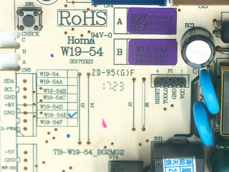 Placa de control del frigorífico Homa W19-54 W19-54B W19-54C W19-54D W19-54E W19-54F W19-54AV W19-54BV