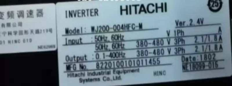 HITACHI INVERTER WJ200-004HFC-M 0.4KW NUEVO
