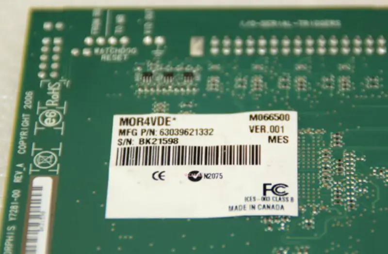 Tarjeta de captura de imágenes Matrox Morphis Y7281-00 MOR4VDE