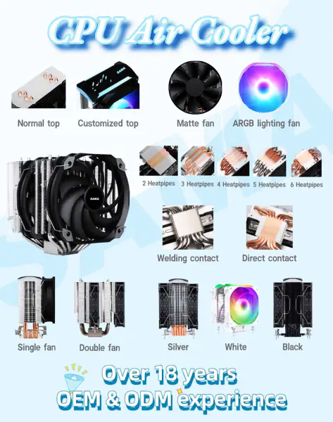 Pwm Control Cooling Cpu Air Cooler Rgb Cpu Cooling For Computer Case