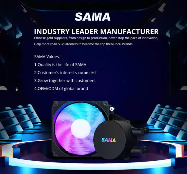 Sama 120mm Cooler Cpu Liquido Intel Cpu Cooler Con Temperatura Gaming Computer Liquid Cooler