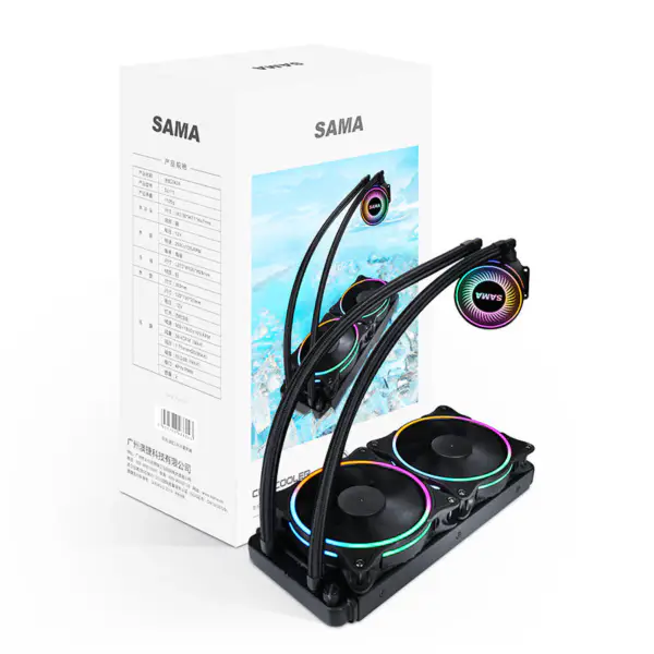 Sama 24cm Aio Cpu Cooler Radiador Cobre Refrigeración Líquida Agua Pc Cpu Cooler Rgb Glow