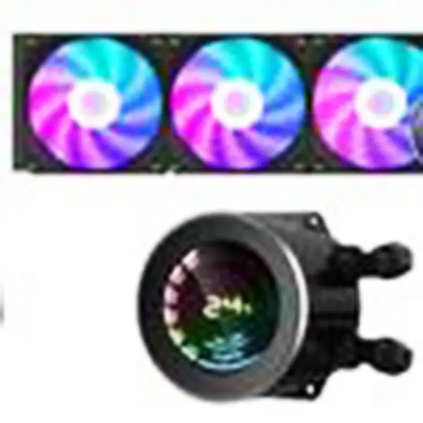 Sama 36cm Aio Cpu Cooler Radiador Pantalla De Cobre Agua Refrigeración Líquida Pc Cpu Cooler Rgb Glow Con Pantalla De Temperatura Del Ordenador