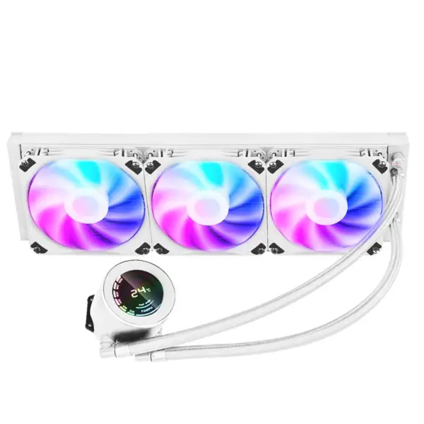 Sama 36cm Aio Cpu Cooler Radiador Pantalla De Cobre Agua Refrigeración Líquida Pc Cpu Cooler Rgb Glow Con Pantalla De Temperatura Del Ordenador