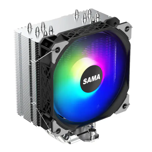 Sama Am4 Am5 Cpu Air Coolers 5 Tubos de Calor Electroplate Processor Cooling 115x/1366/1200/2011/2066/1700 Air Cooler