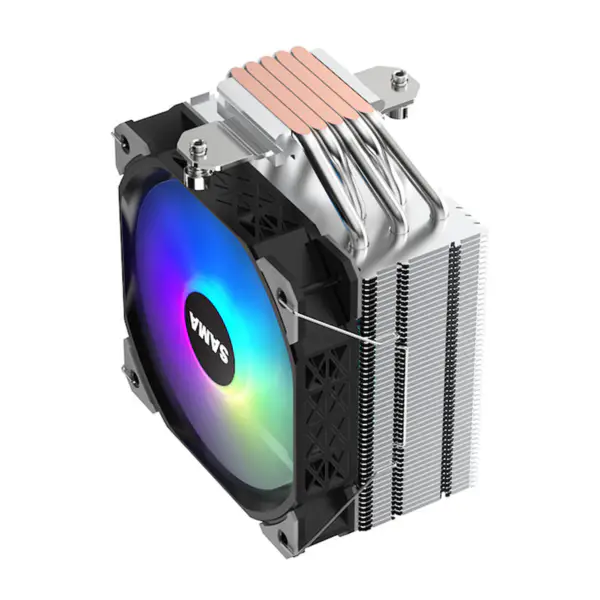 Sama Am4 Am5 Cpu Air Coolers 5 Tubos de Calor Electroplate Processor Cooling 115x/1366/1200/2011/2066/1700 Air Cooler