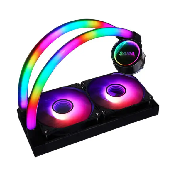 Sama Custom Argb Tubos 240 Arco Iris Direccionable Rgb Aio Cpu Agua Refrigeración Líquida Ventilador Radiador Bloque Placa Kit Sistema