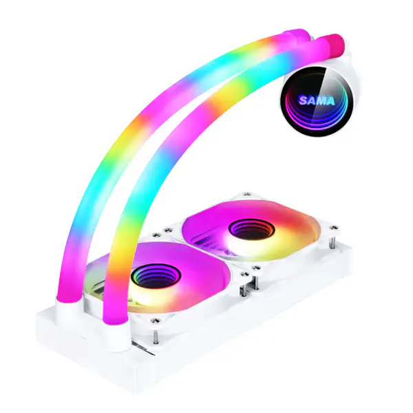 Sama Custom Argb Tubos 240 Arco Iris Direccionable Rgb Aio Cpu Agua Refrigeración Líquida Ventilador Radiador Bloque Placa Kit Sistema