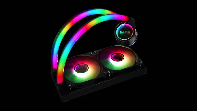Sama Custom Mejor Radiador de Cobre Disipadores Cpu Cooler Ventilador de Aire y Líquido Caja de refrigeración para la venta