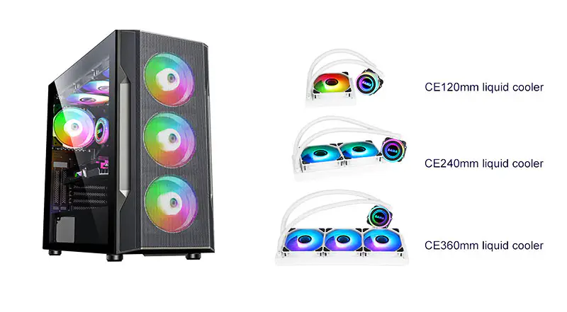 Sama Personalizable Amd 240mm Aio Cpu Liquid Cooling Kit Refrigerador De Agua Con Diseño De Espejo Infinito