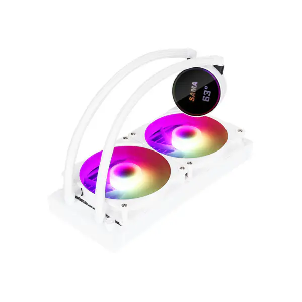 Sama Personalizable Logo Argb Enfriador Ventilador Cpu Versión Blanco/Negro Pantalla Lcd Temperatura Núcleo Pc Liquid Cooler