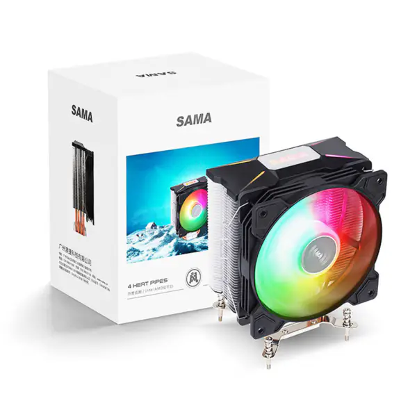 Sama 4 Heatpipes Argb Efecto Luz Cpu Air Cooler Radiador Cpu