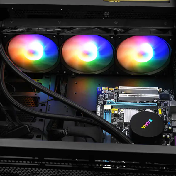 Sama Coloful Ventilador Enfriador De Agua Blanco Para Caja De Pc