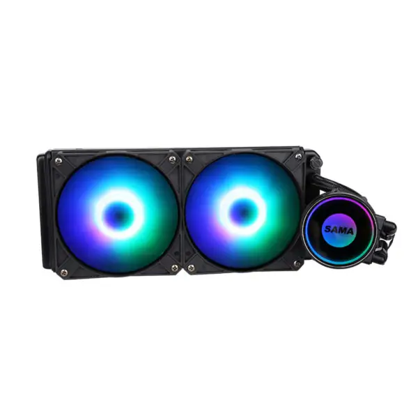 Sama 240 Blanco Infinito Espejo Diseño Arco Iris Direccionable Rgb Aio Cpu Agua Refrigeración Líquida Ventilador Radiador