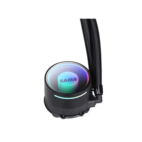 Sama 240 Blanco Infinito Espejo Diseño Arco Iris Direccionable Rgb Aio Cpu Agua Refrigeración Líquida Ventilador Radiador