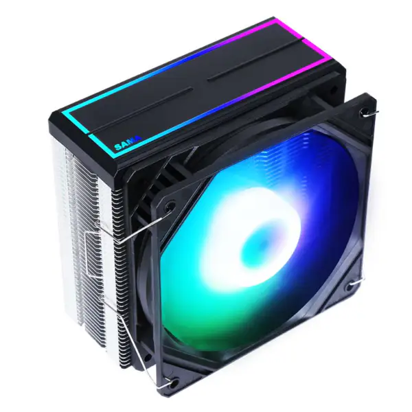 Sama Negro Arco Iris Rgb Gaming Ordenador de refrigeración del radiador de calor del procesador de refrigeración por aire Cpu refrigeradores de aire con 4 tubos de cobre