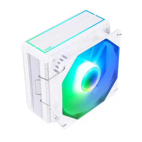 Sama Blanco Arco Iris Rgb Gaming Ordenador Refrigeración Radiador Tubo de calor Procesador de refrigeración por aire Cpu refrigeradores de aire con 4 tubos de cobre