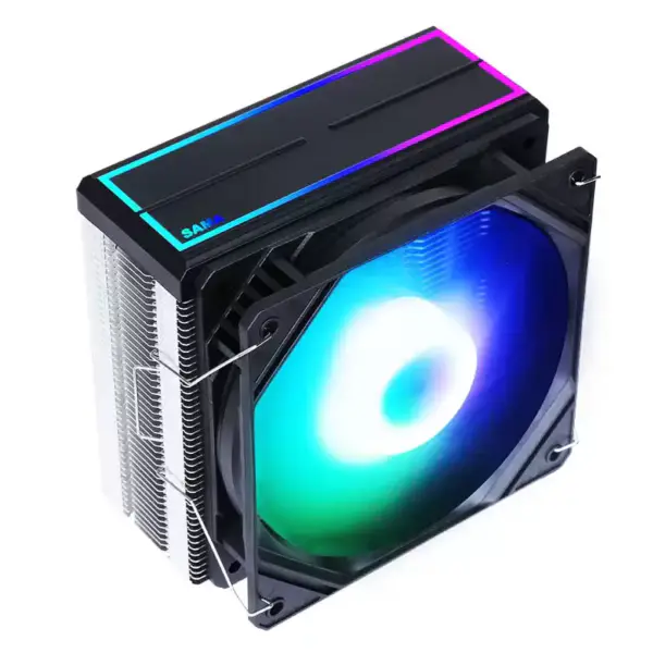 Sama Blanco Arco Iris Rgb Gaming Ordenador Refrigeración Radiador Tubo de calor Procesador de refrigeración por aire Cpu refrigeradores de aire con 4 tubos de cobre