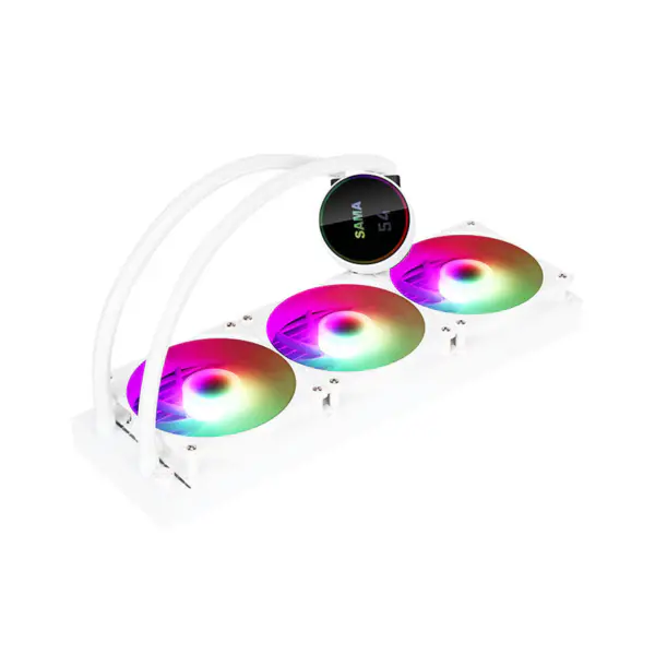 Sma Display Cpu Core Temperature Liquid Cooler 50000hrs Cpu Cooler Rgb Customizable Logo Argb Cpu Cooler