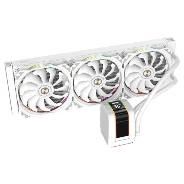 Alseye 360mm Blanco Frame Sync Argb Aio Liquid Cooler Con Pantalla De Temperatura Para Cpu 12th Gen
