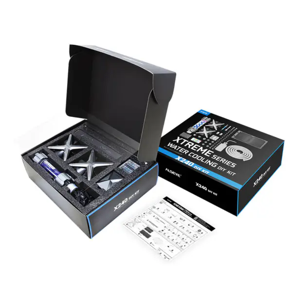 Ordenador Pc Kit de refrigeración por agua Piezas de refrigeración líquida Diy 240 Radiador Con 2 Pcs Case Fan