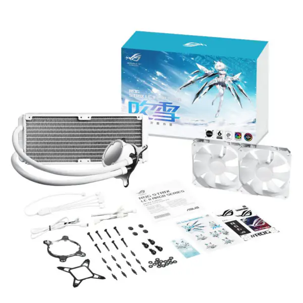 AsUs Rog Strix Lc Ii 240 Argb White Edition Ventilador 2fans Integrado Radiador Refrigerado por Agua Cpu Cooling Fan