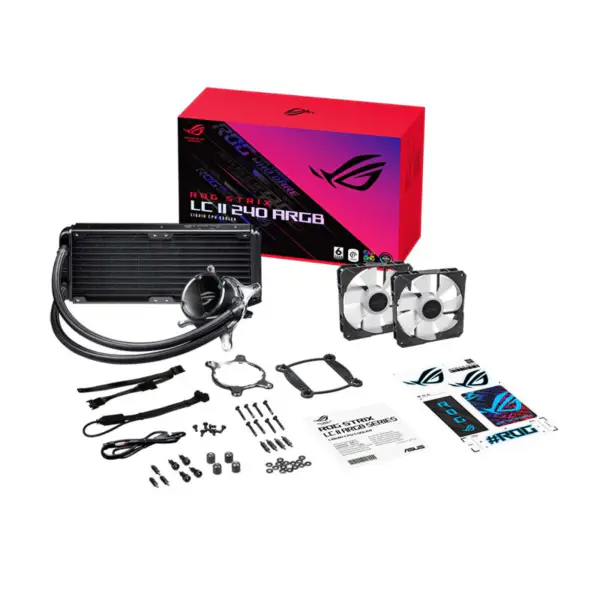 AsUs Rog Strix Lc Ii 240 Argb 2fans Integrado Refrigerado por Agua Radiador Cpu Asetek 7th Pwm Dc Cpu Cooling Argb Fan