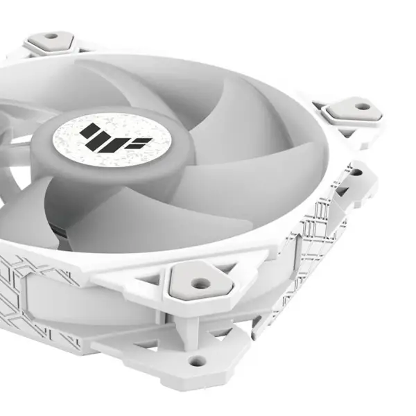 AsUs Tuf Gaming Blanco Tf120 Ventilador Pc Blanco Puro Diseño Argb Ventilador Pwm Control Temperatura Control Velocidad Doble Capa Led Array